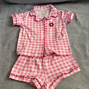 Tahari Pink Checkered Kids Pajama Top
